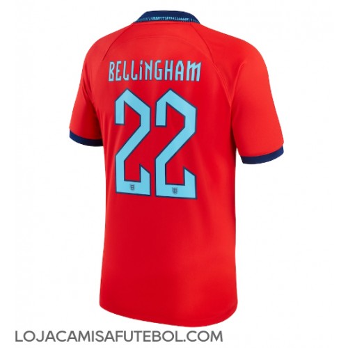 Camisa de Futebol Inglaterra Jude Bellingham #22 Equipamento Secundário Mundo 2022 Manga Curta